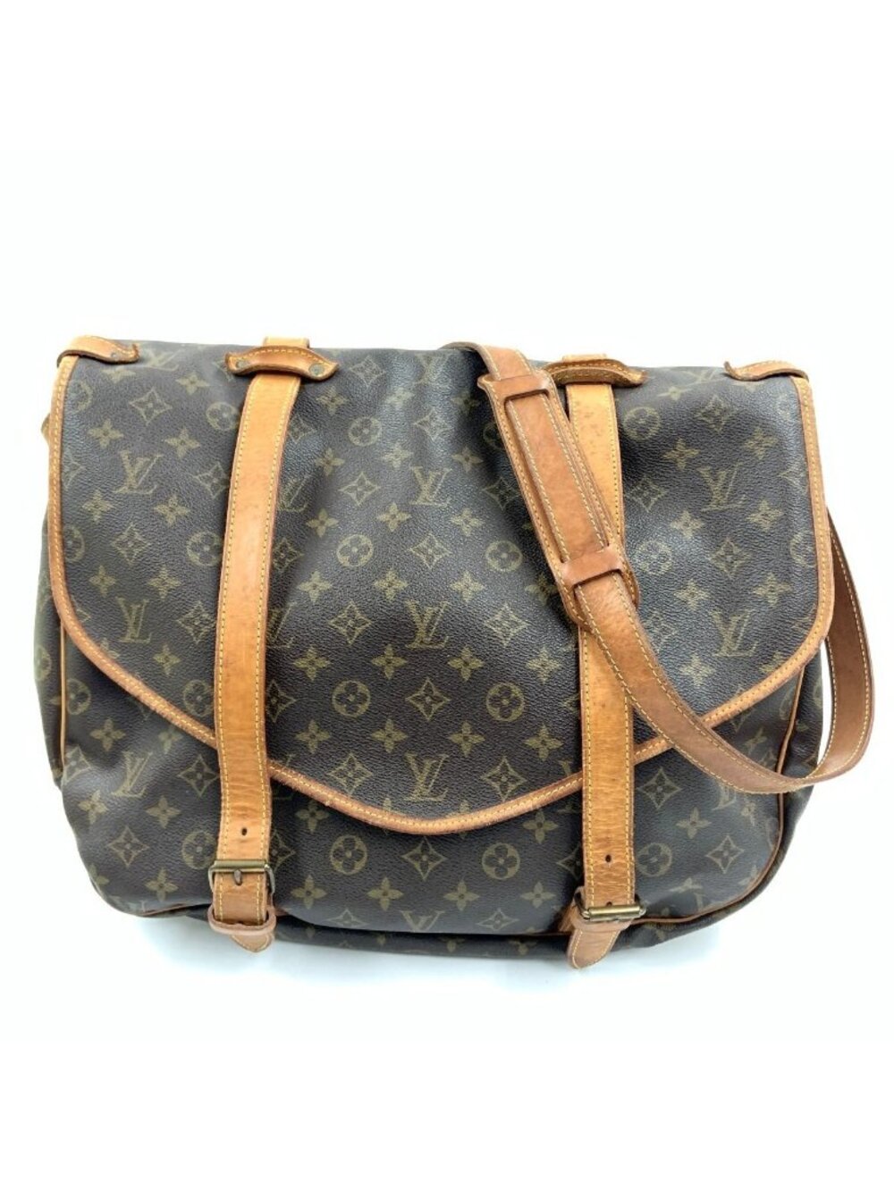 Louis Vuitton Monogram Saumur 43 Shoulder Bag Brown